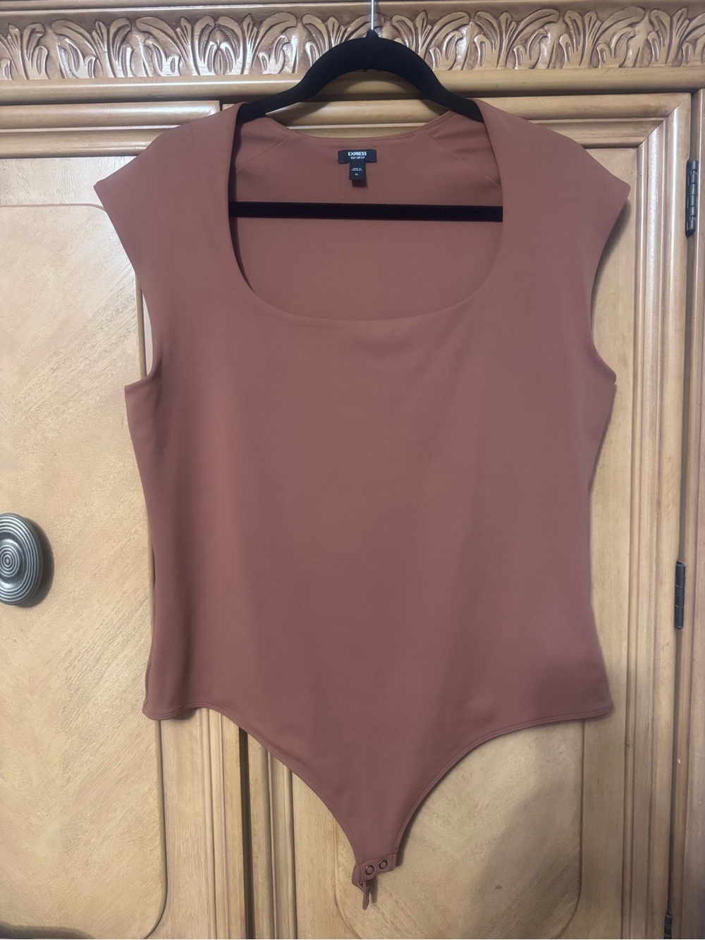 Express Copper Brown Scoop Neck Bodysuit